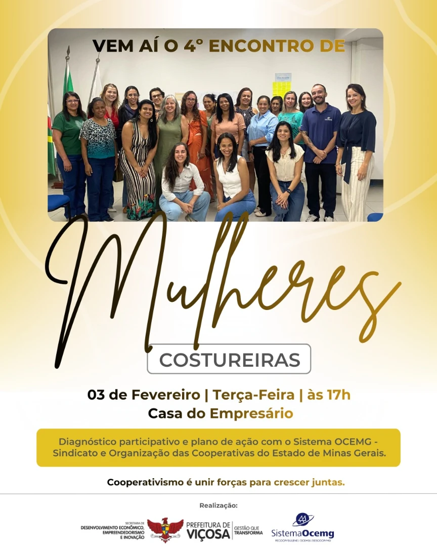 Viçosa recebe 4º Encontro de Mulheres Costureiras em fevereiro