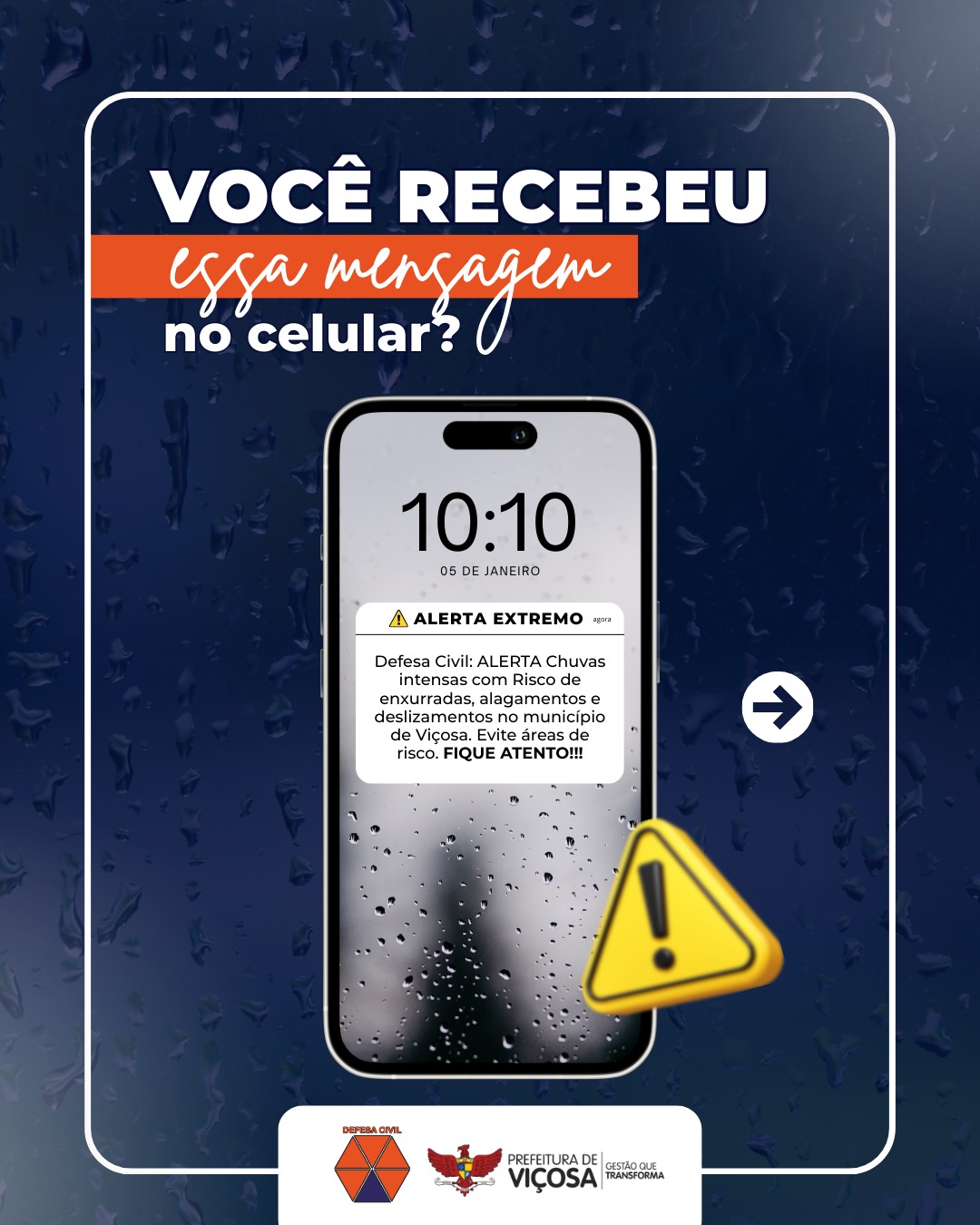 Viçosa conta com sistema de alerta de emergência climática
