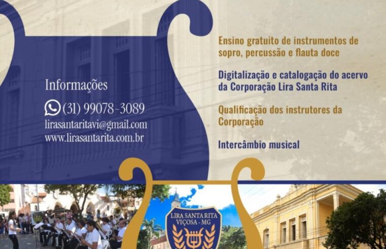 Lira Santa Rita recebe R$ 100 mil da Funarte para projeto cultural em Viçosa