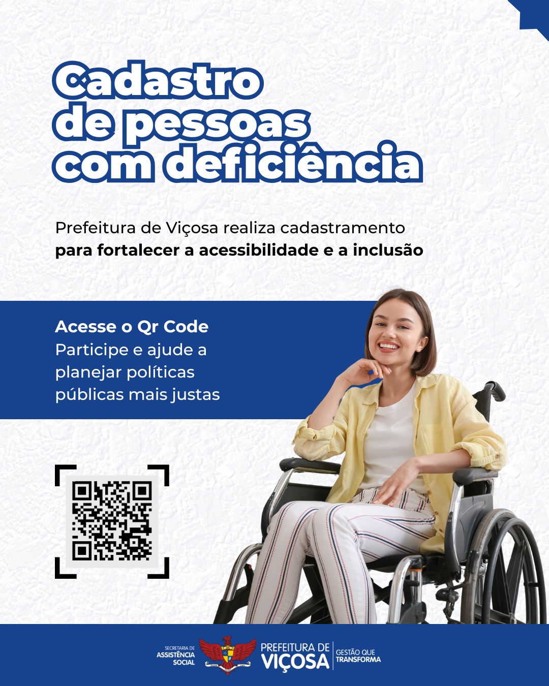 PMV abre cadastro de pessoas com deficiência para orientar políticas públicas
