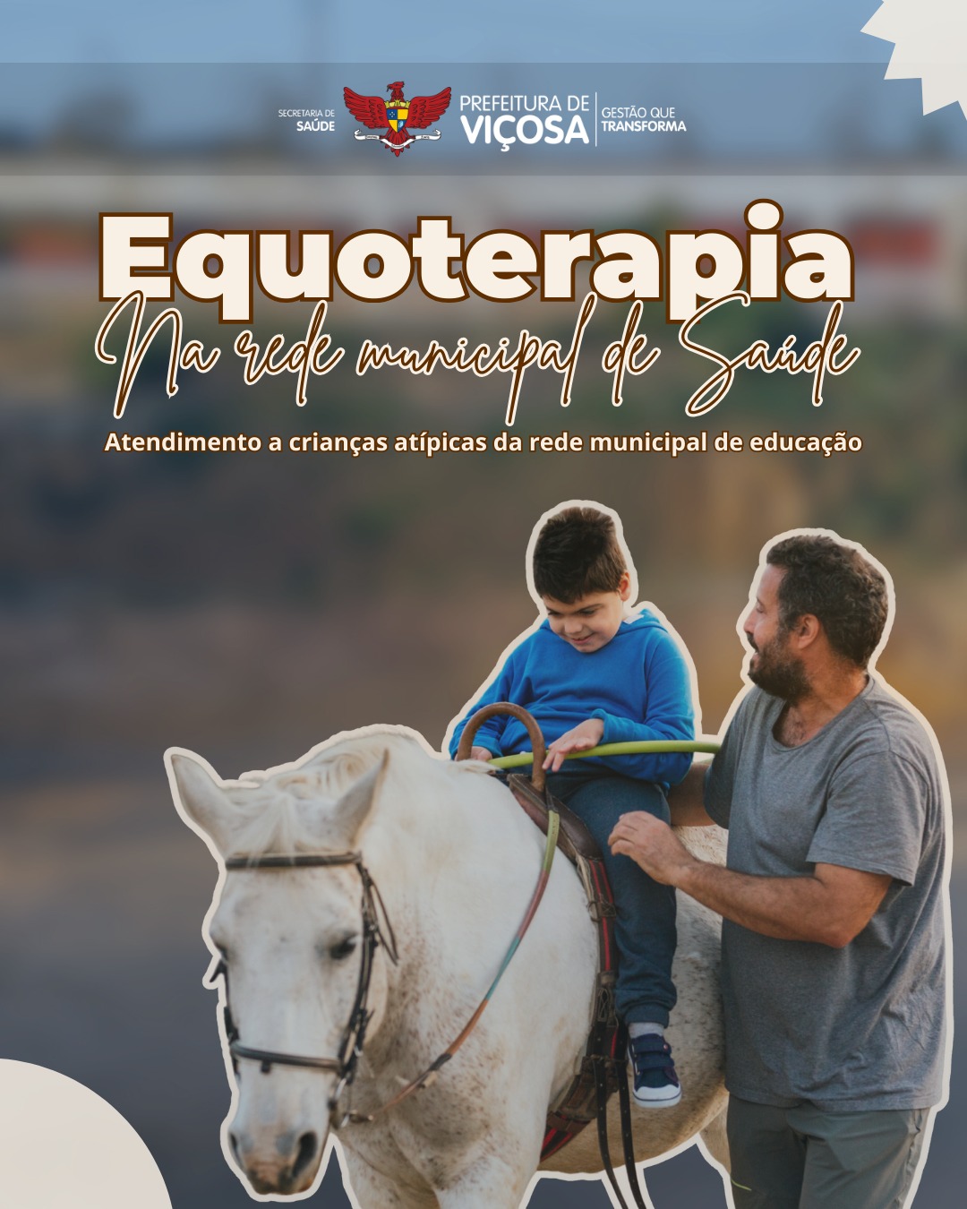 Prefeitura inicia serviço de equoterapia para atendimento terapêutico em Viçosa