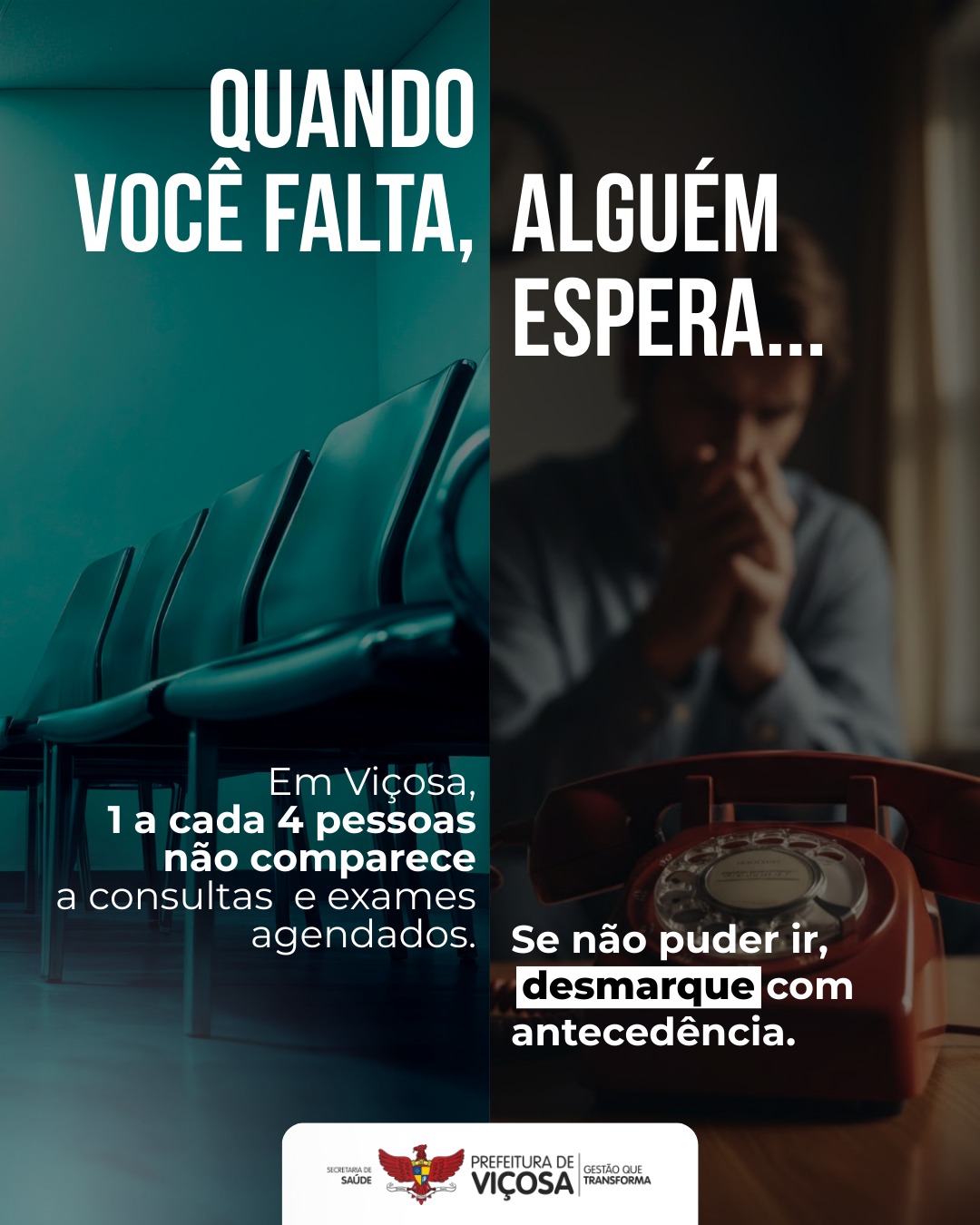 Ausências em consultas e exames chegam a cerca de 15 mil casos em Viçosa em 2025