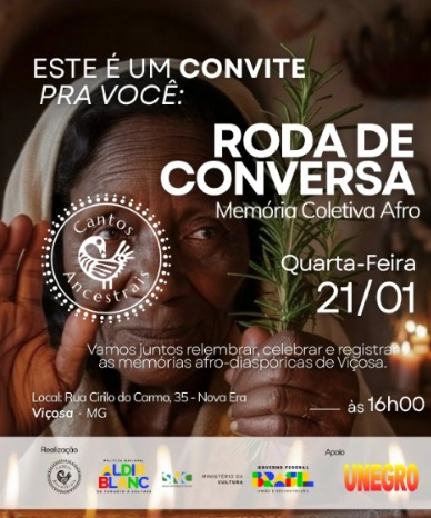 Viçosa recebe roda de conversa sobre memórias e tradições afro-diaspóricas
