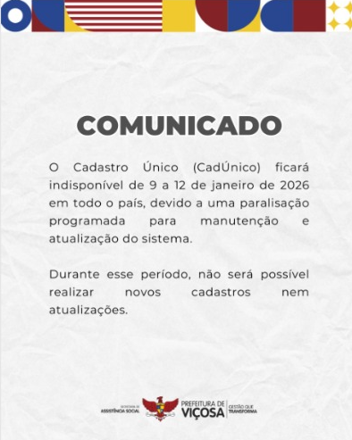 CadÚnico ficará temporariamente indisponível em todo o país para manutenção do sistema