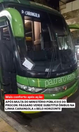 Após multas, Pássaro Verde substitui ônibus na linha Carangola–Belo Horizonte