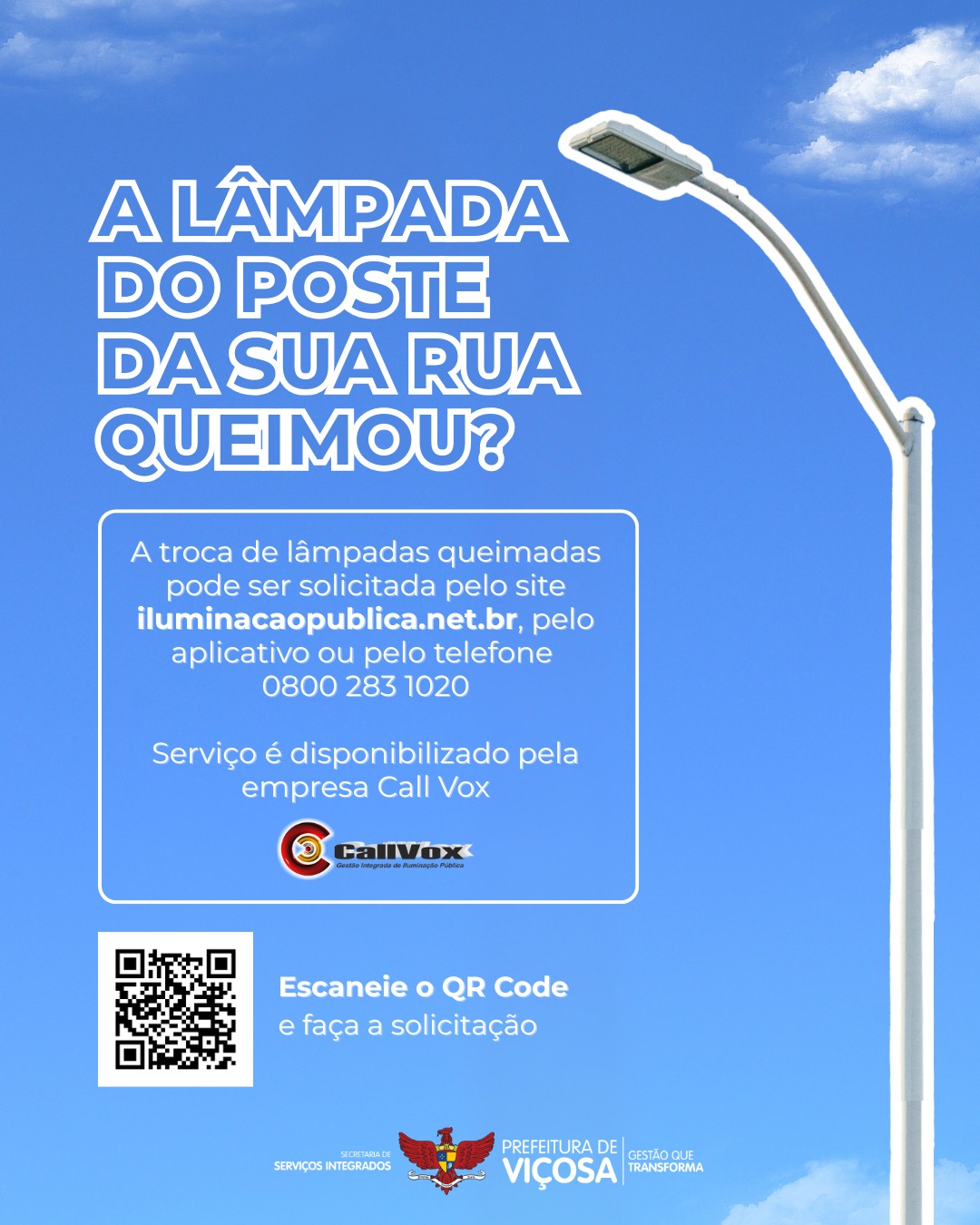 PMV oferece site, aplicativo e telefone para pedidos de troca de lâmpadas da iluminação pública