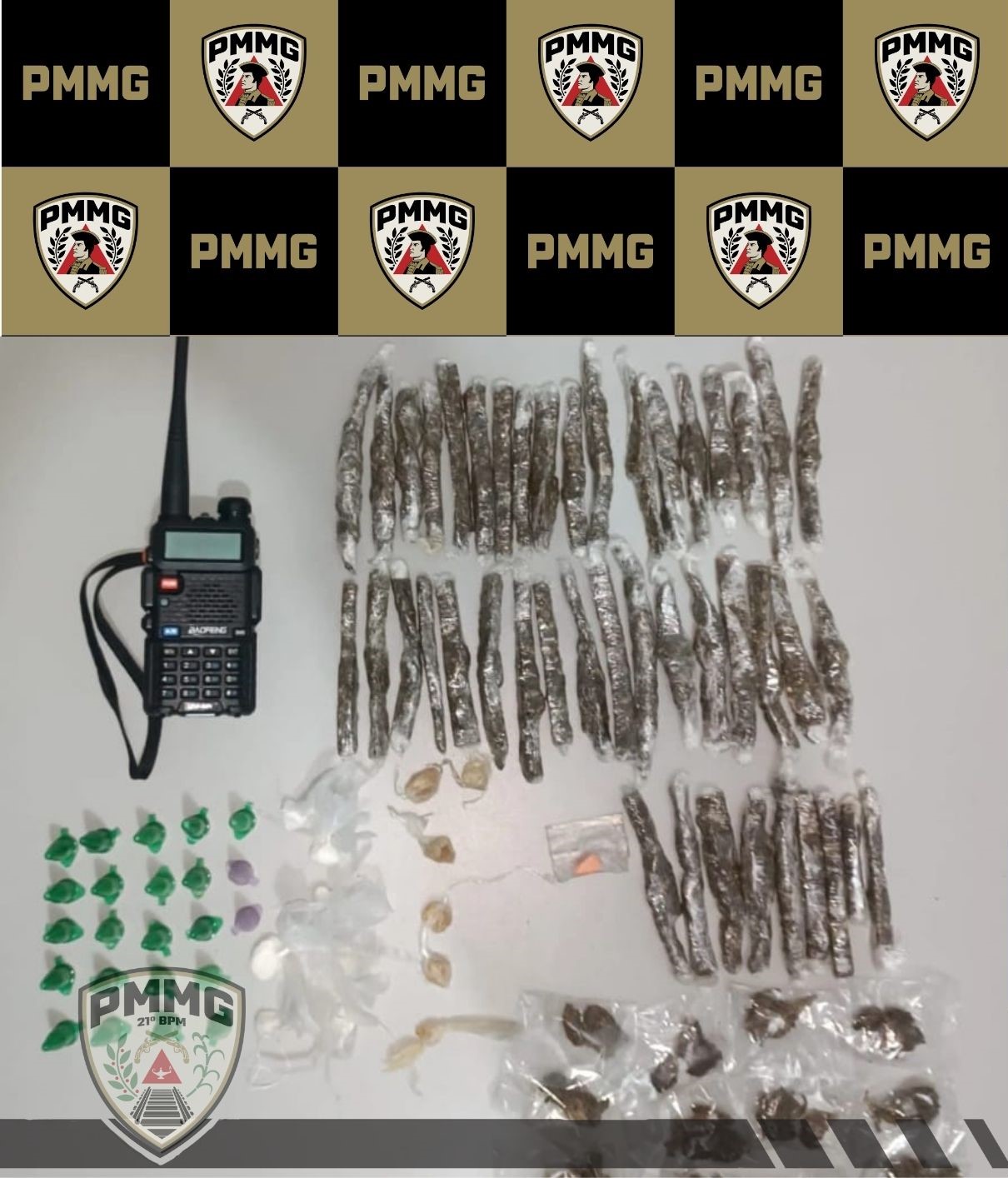Polícia Militar apreende drogas no bairro Talma, em Ubá, durante batida policial