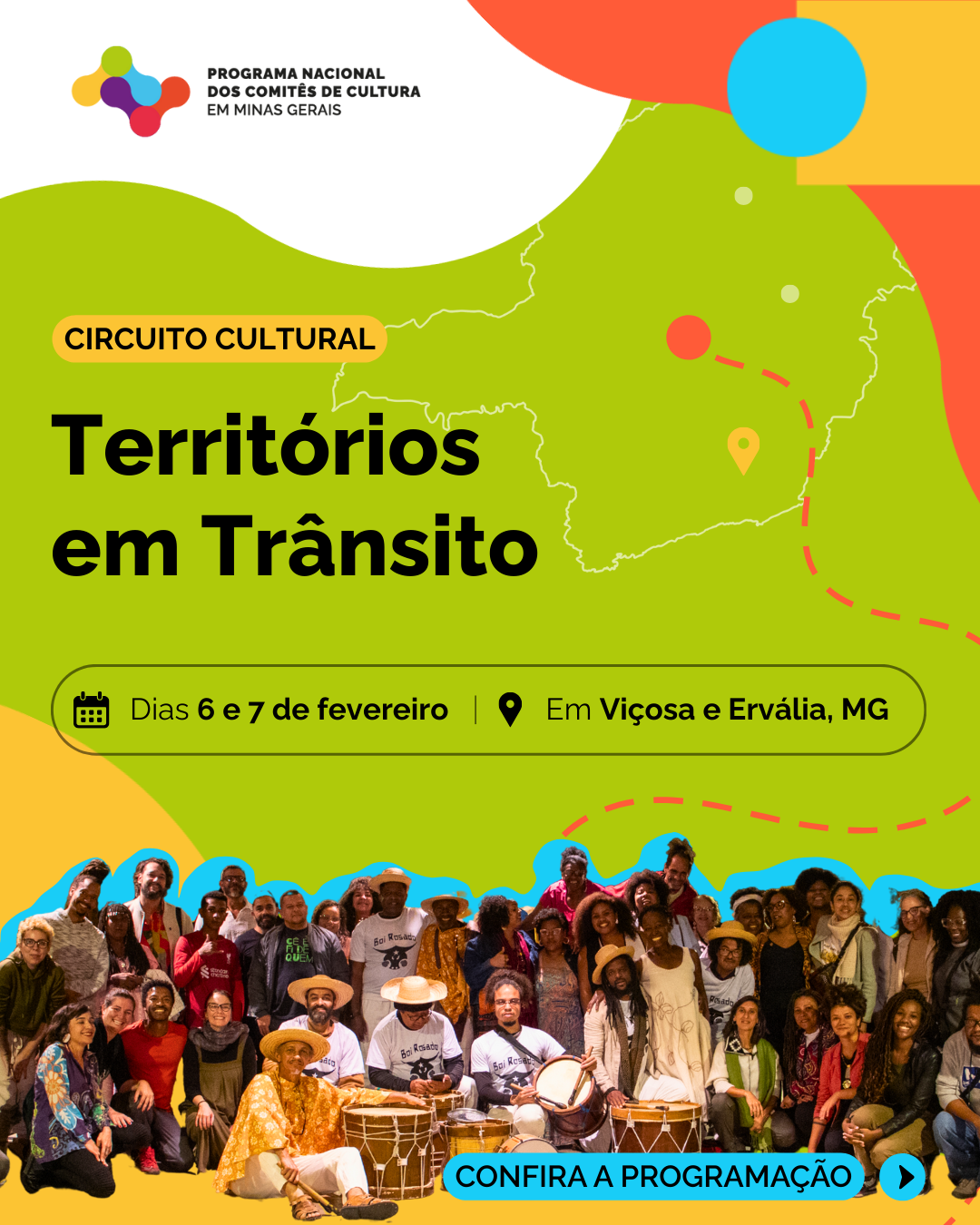 Circuito Cultural Territórios em Trânsito acontece em Viçosa e Ervália nos dias 6 e 7 de fevereiro
