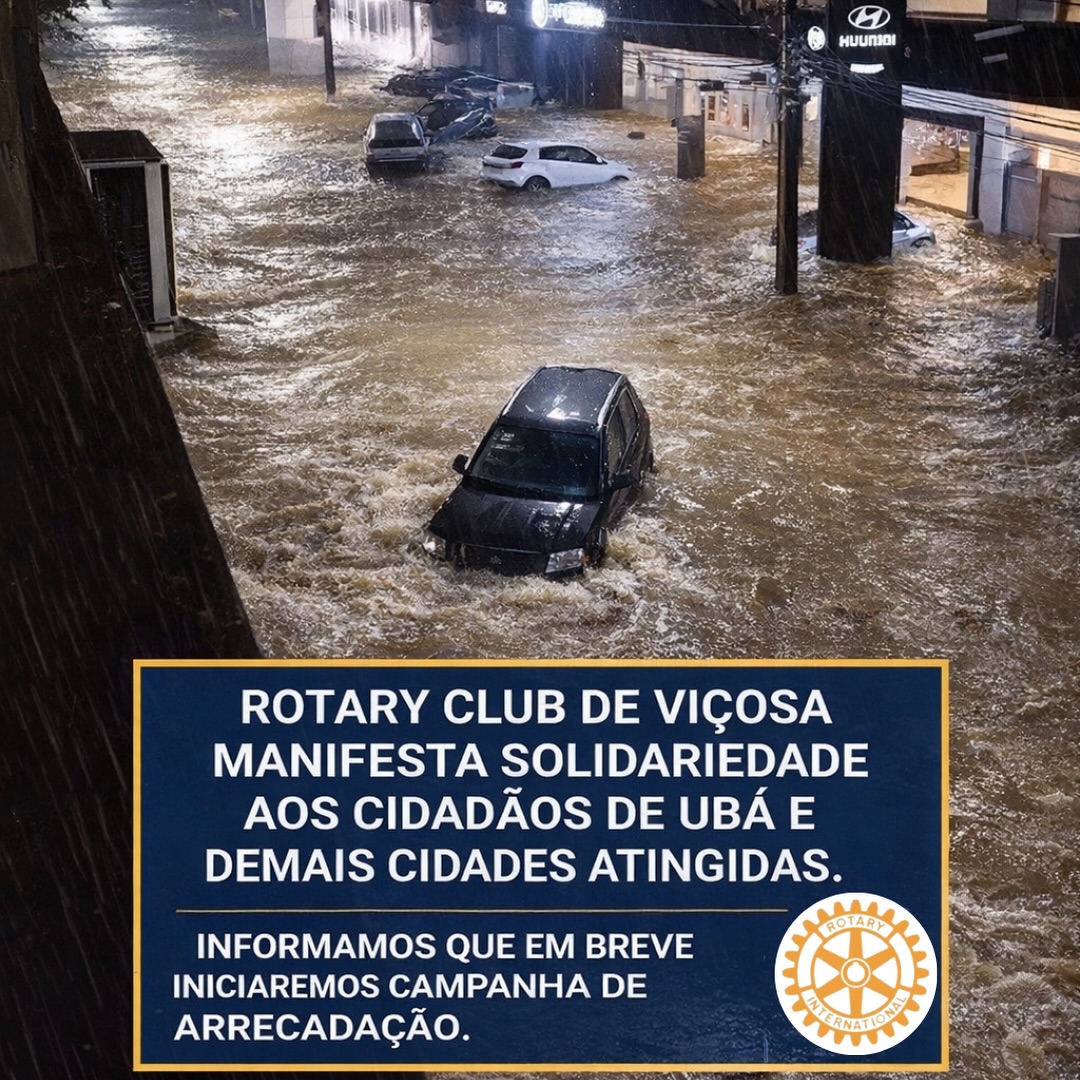 Rotary Club de Viçosa anuncia campanha para ajudar cidades atingidas por tragédia