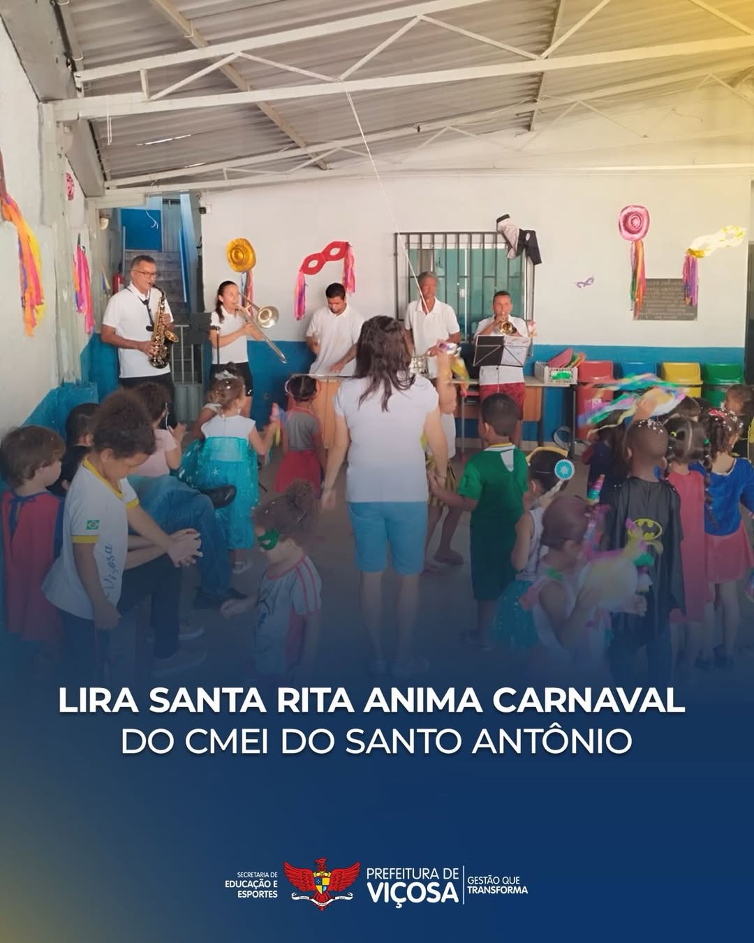 CMEI do bairro Santo Antônio realizou carnaval para as crianças