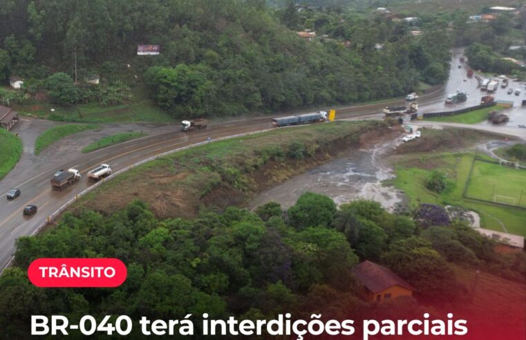 BR-040 terá interdições parciais para manutenção em Ouro Preto