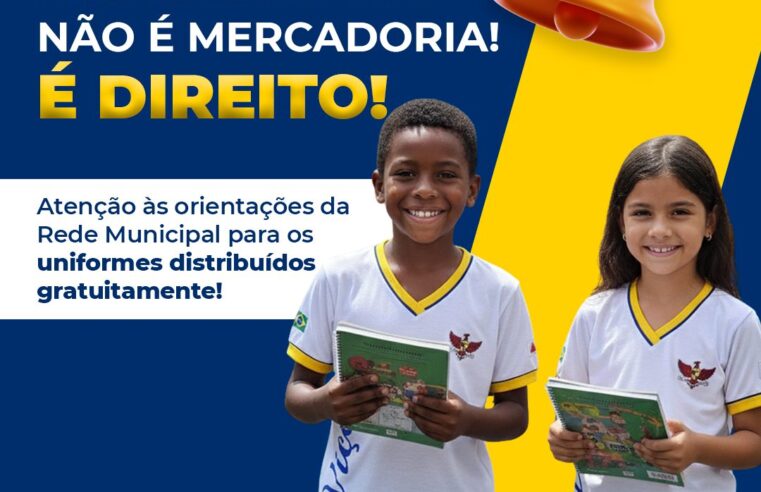Uniformes escolares distribuídos gratuitamente da rede municipal em Viçosa, não podem ser vendidos