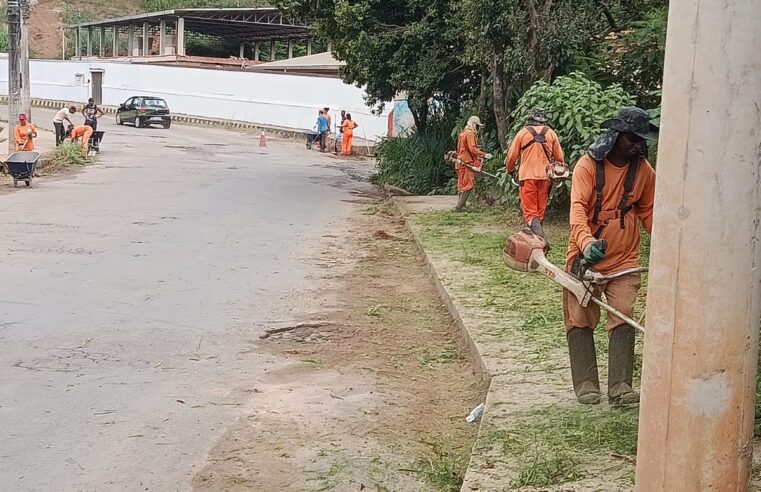 Prefeitura intensifica serviços de capina e varrição em bairros de Viçosa durante período chuvoso