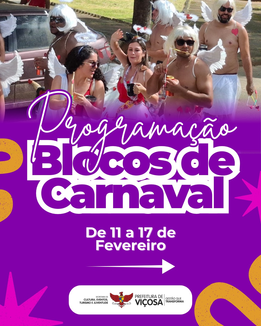 Blocos carnavalescos movimentam Viçosa com programação entre 11 e 17/02