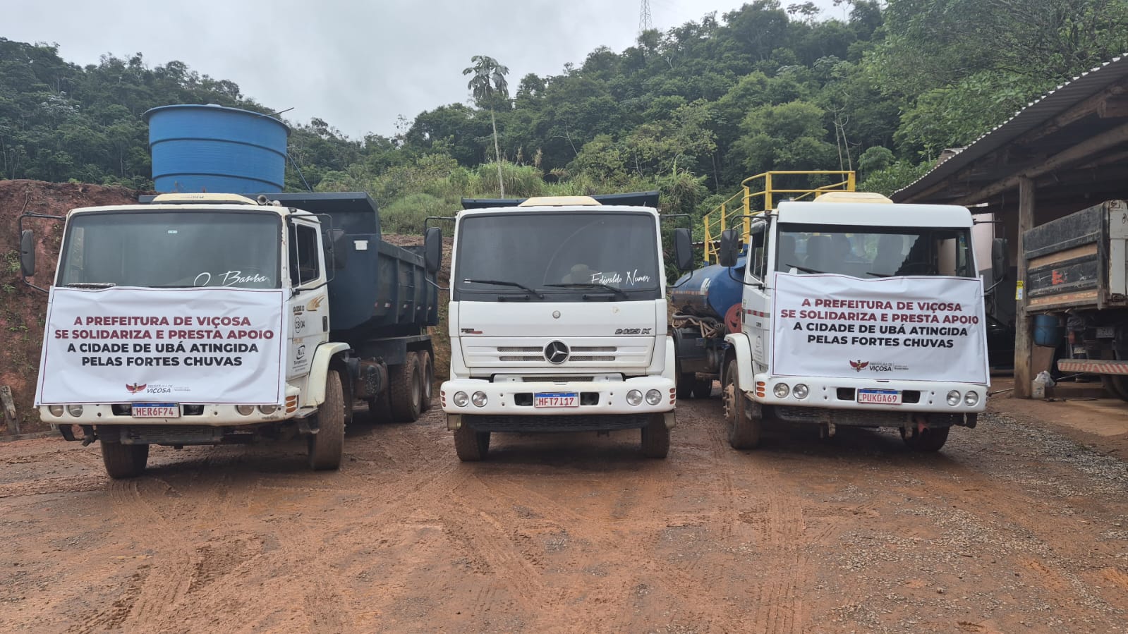 Viçosa envia caminhões e equipe de limpeza para apoiar Ubá após enchente