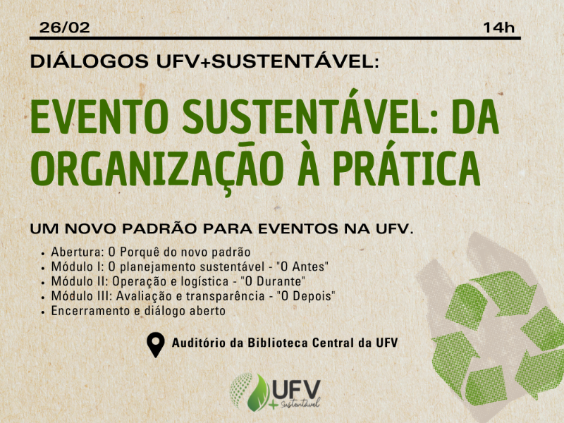 UFV debate novo padrão sustentável para eventos institucionais