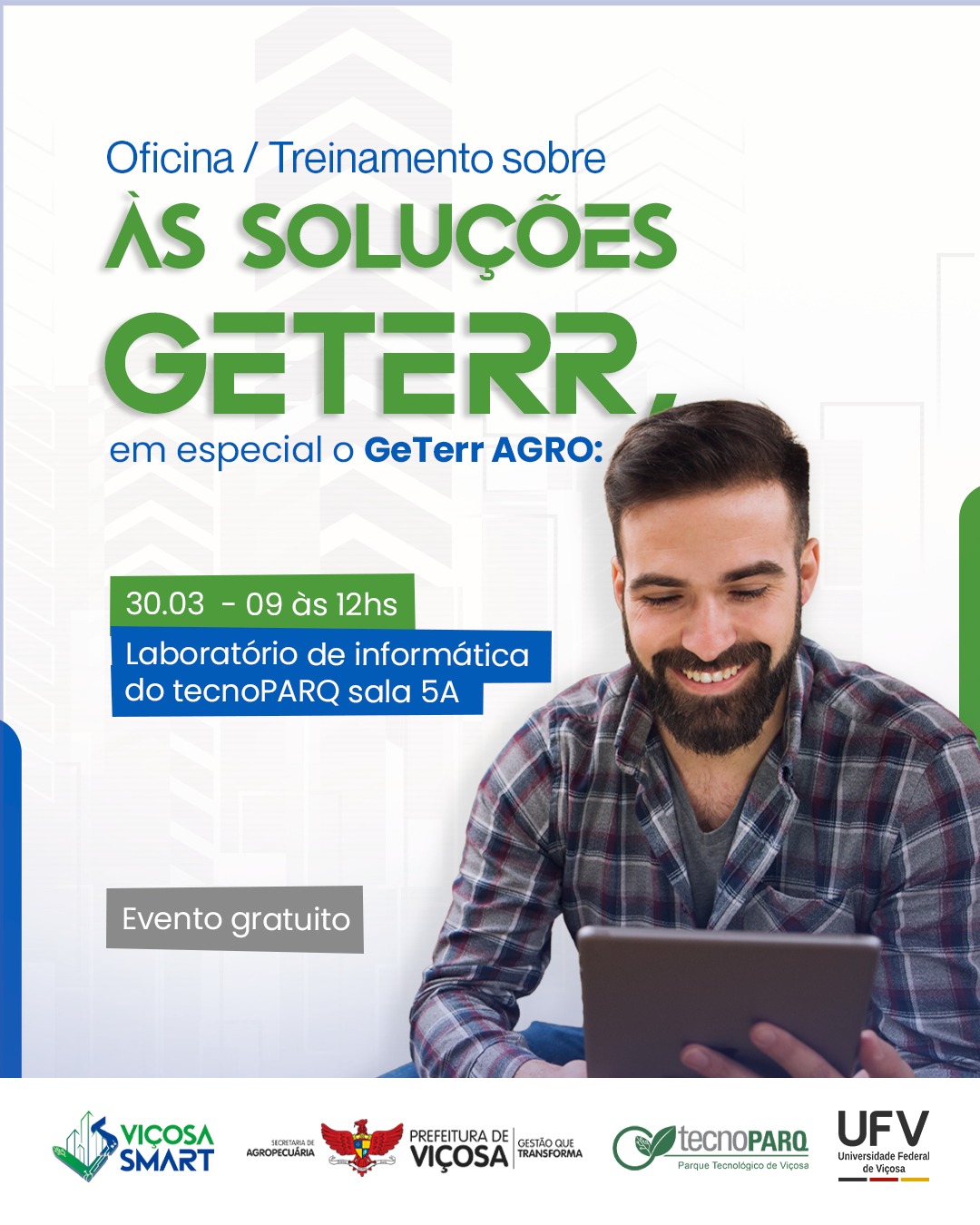 Oficina sobre soluções GeTerr AGRO abre 3 vagas em Viçosa