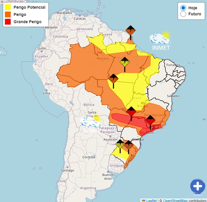 Inmet emite alerta vermelho de chuva para cidades da Zona da Mata e Sul de Minas