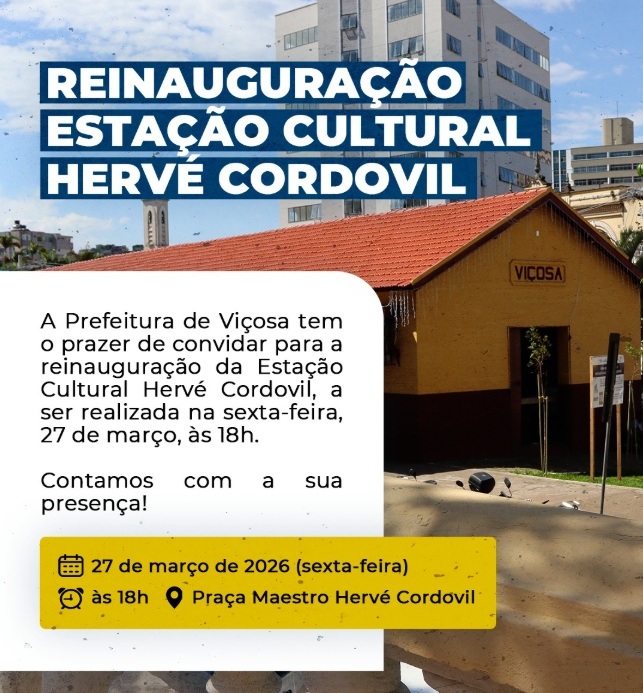 Viçosa inaugura revitalização do Complexo Cultural da Praça Hervé Cordovil nesta sexta-feira (27)