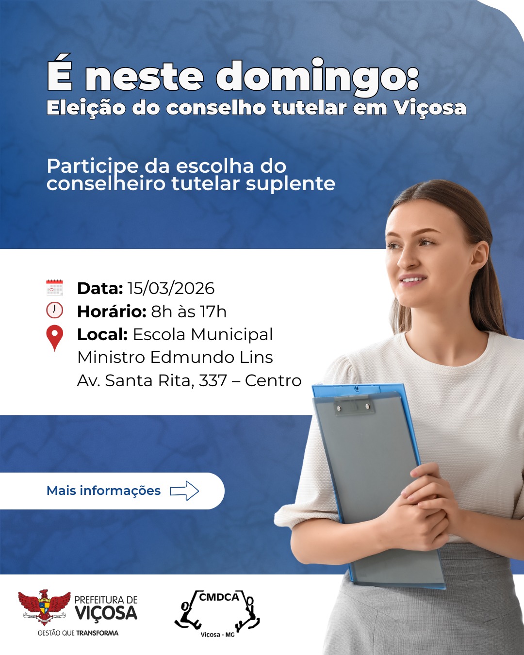 Eleição suplementar para conselheiro tutelar acontece neste domingo em Viçosa