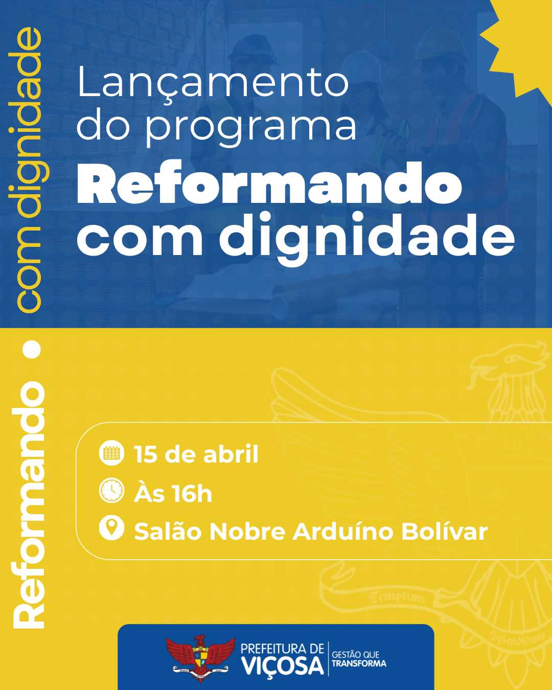 Prefeitura lança programa de reforma habitacional para famílias de baixa renda nesta quarta-feira