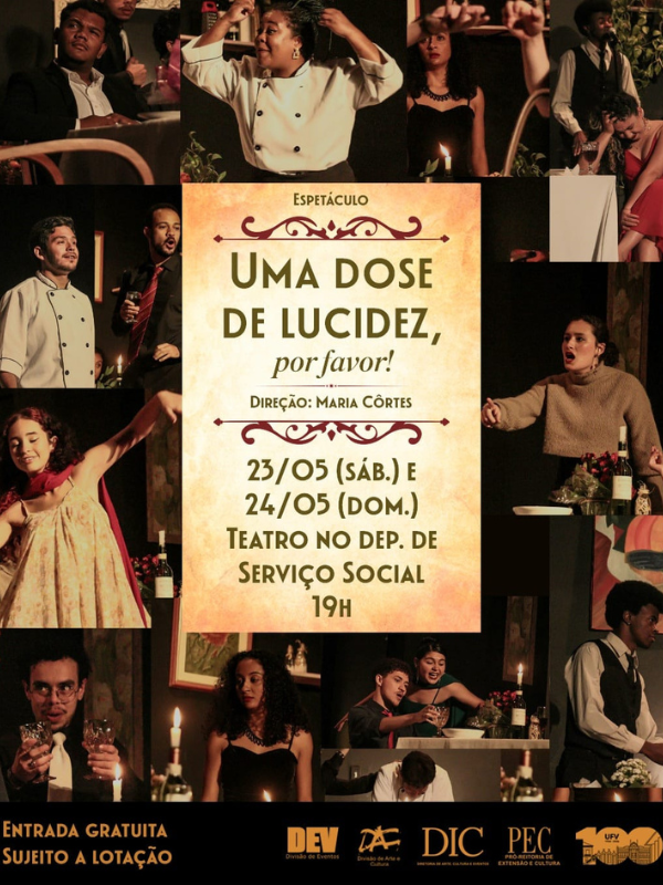 Teatro Universitário apresenta Uma Dose de Lucidez, por favor! neste fim de semana