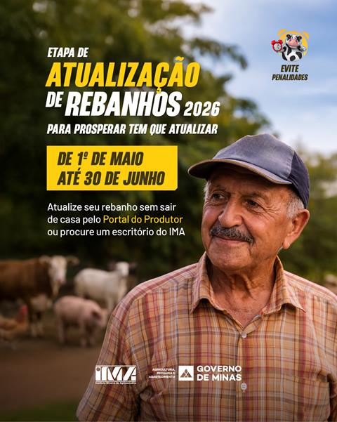 IMA inicia atualização obrigatória de rebanho em Minas Gerais
