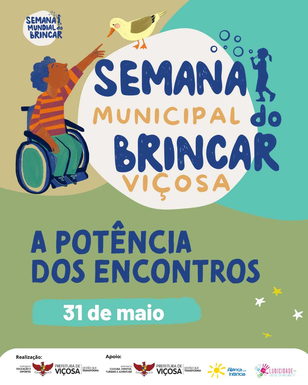 Evento reuniu escolas e comunidade no encerramento da Semana do Brincar em Viçosa