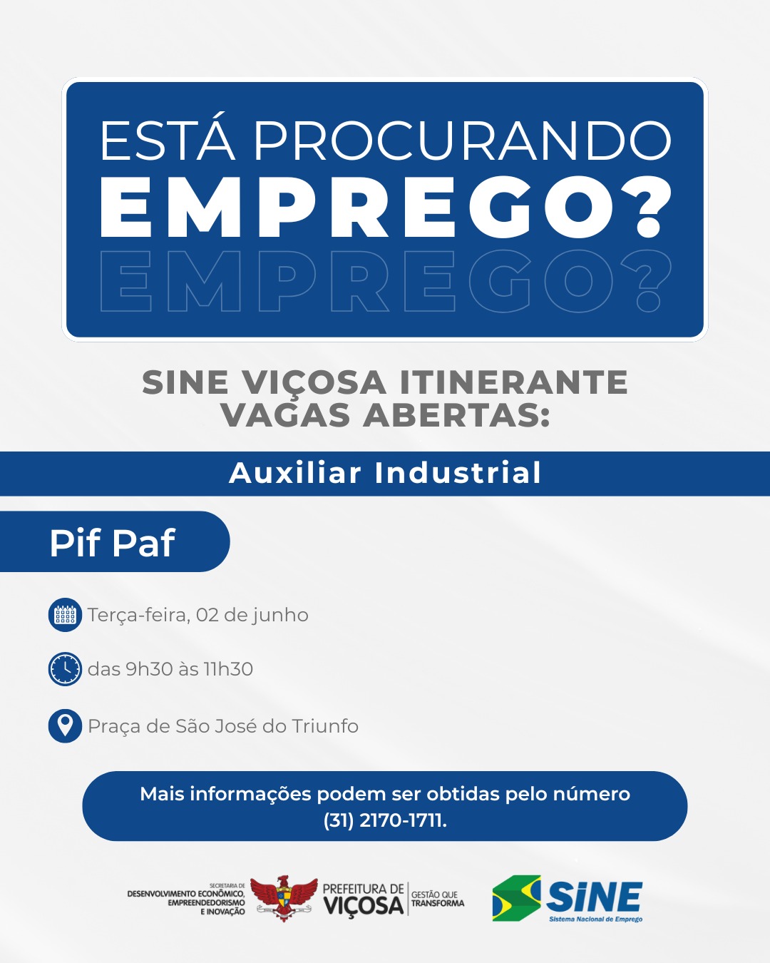 Sine Viçosa leva processo seletivo ao Fundão nesta terça-feira