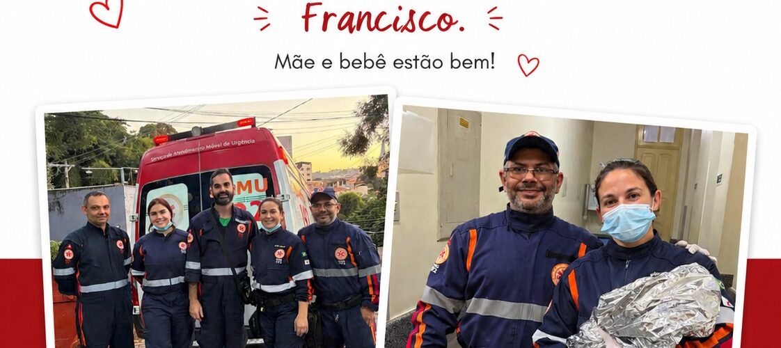 Nascimento em ambulância mobiliza equipes do SAMU entre Sericita e Ponte Nova