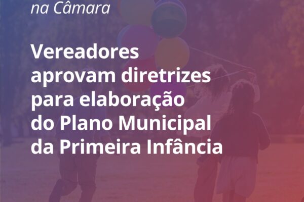 Câmara aprova diretrizes para Plano Municipal pela Primeira Infância com vigência até 2036