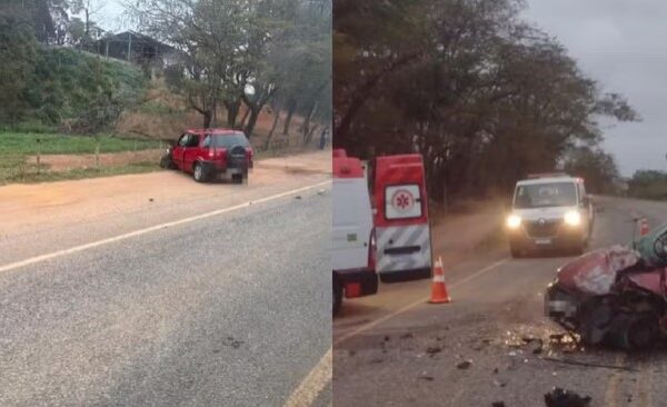 Motorista morre em colisão entre dois carros na MG-353, em Rio Pomba