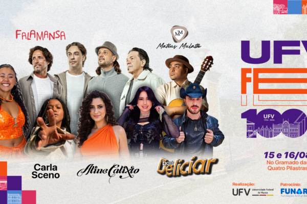Neste final de semana, UFV Fest 100 terá shows gratuitos na praça das Quatro Pilastras