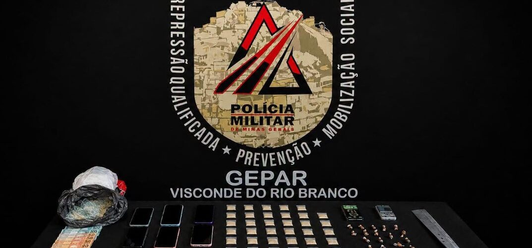 PM apreende drogas e prende dois suspeitos durante operação em Visconde do Rio Branco