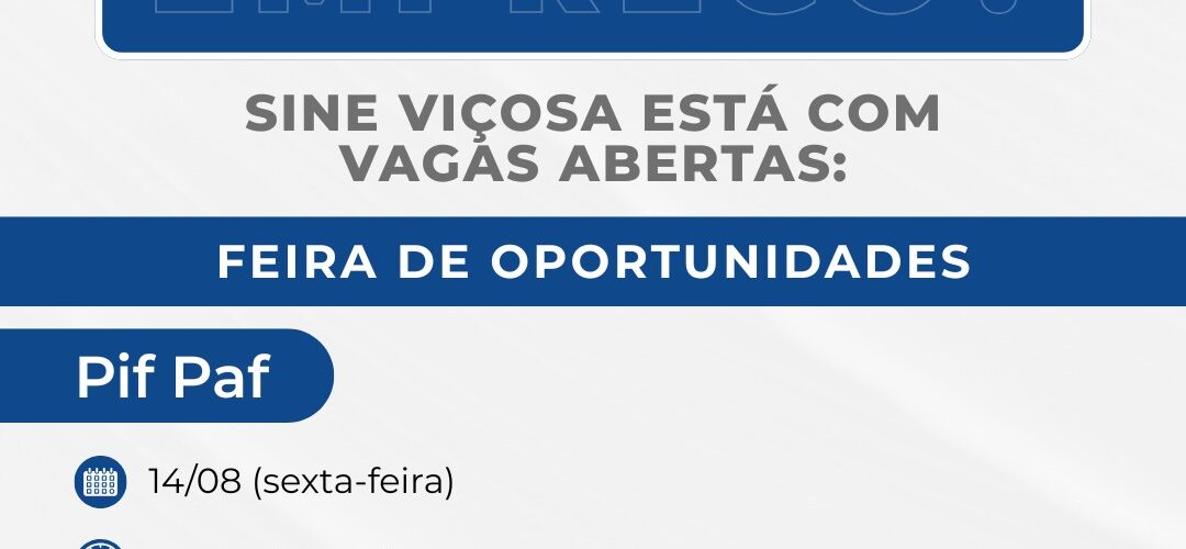 Sine Viçosa realiza Feira de Oportunidades nesta sexta-feira