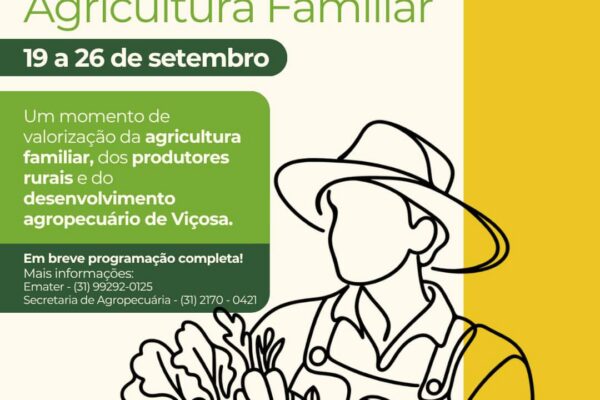 Agricultura Familiar terá semana de atividades em Viçosa