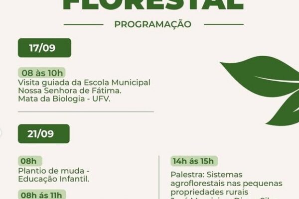 Viçosa realiza I Semana Florestal com ações em escolas, praças e espaços da UFV