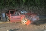 Colisão entre carro e carreta deixa cinco pessoas feridas na BR-116, em Leopoldina