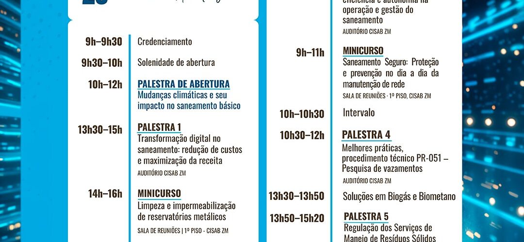 Encontro em Viçosa reúne profissionais para discutir inovação e desafios do saneamento na Zona da Mata