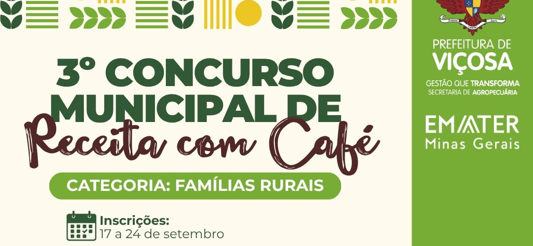 Viçosa promove concurso de produtos com café durante Semana da Agricultura Familiar