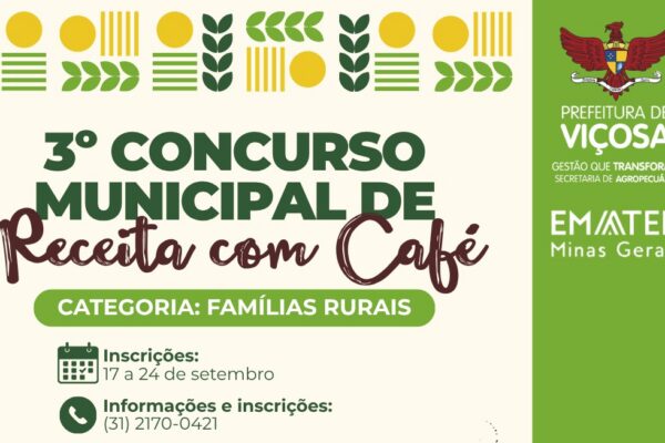 Viçosa promove concurso de produtos com café durante Semana da Agricultura Familiar