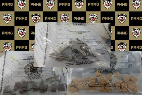 Polícia apreende arma, munições e drogas após denúncias em Visconde do Rio Branco.
