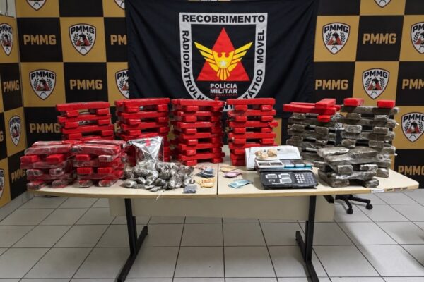 Polícia apreende 172 barras de maconha e prende dois homens em Ubá