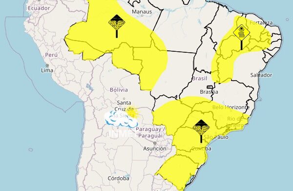 INMET emite alerta amarelo para risco de tempestades em Viçosa nesta quinta-feira