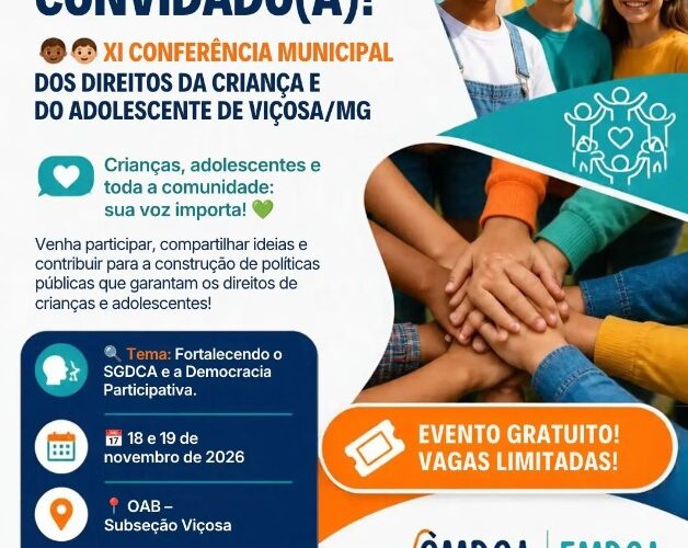 Viçosa abre inscrições para Conferência dos Direitos da Criança e do Adolescente