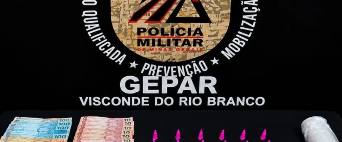 Polícia apreende cocaína, maconha e mais de R$ 1,2 mil em operação em Visconde do Rio Branco