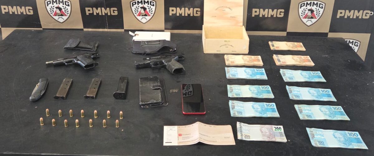 Homem de 55 anos é preso com pistola, munições e mais de R$ 11 mil em Viçosa